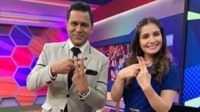 Tanya Purohit with Aakash Chopra