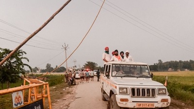 Security personnel were standing vigil at scattered place on the way to Tikonia village on Tuesday, where violence unfolded on Sunday. (PTI Photo. Representative image) Security personnel were standing vigil at scattered place on the way to Tikonia village on Tuesday, where violence unfolded on Sunday. (PTI Photo. Representative image)
