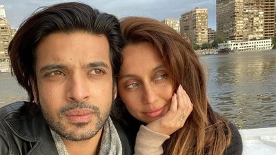Karan Kundra and Anusha Dandekar during one of their vacations.