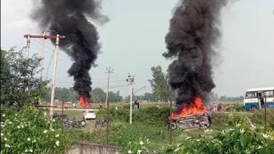 Eight people were killed in UP’s Lakhimpur Kheri on Sunday as clashes broke out after a car hit protesting farmers, prompting a mob to burn two vehicles and widen their agitation. (ANI file photo) Eight people were killed in UP’s Lakhimpur Kheri on Sunday as clashes broke out after a car hit protesting farmers, prompting a mob to burn two vehicles and widen their agitation. (ANI file photo)