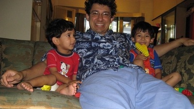 Madhuri Dixit’s husband Shriram Nene shared a picture with their sons Arin and Ryan, from when they were younger. Madhuri Dixit’s husband Shriram Nene shared a picture with their sons Arin and Ryan, from when they were younger.