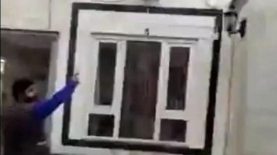 Armed men, suspected to be Taliban fighters, barged into Gurdwara Karte Parwan in Afghanistan capital Kabul and damaged CCTV cameras installed on the premises. (Twitter video screengrab/@OSINT_Insider) Armed men, suspected to be Taliban fighters, barged into Gurdwara Karte Parwan in Afghanistan capital Kabul and damaged CCTV cameras installed on the premises. (Twitter video screengrab/@OSINT_Insider)