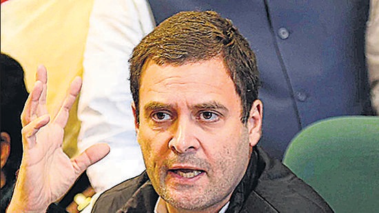 Congress leader Rahul Gandhi. During the proceedings on Tuesday, senior advocate Sajan Poovaya, representing Twitter, told the court that Gandhi’s tweet with the pictures was in violation of their privacy policy and hence it was deleted. (HT Archive)