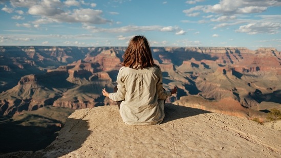 Meditate: Practising mindfulness and meditation helps relieve anxiety and stress. Just 30 minutes of meditation every day can improve your mental health.(Unsplash)