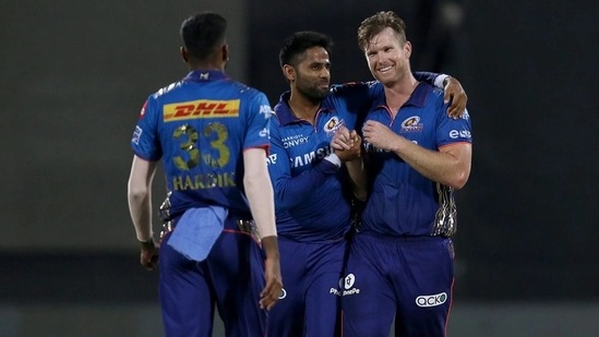 James Neesham marked his comeback with a three-wicket haul and Jasprit Bumrah bagged two wicket as MI restricted RR to 90/9 in 20 overs,(BCCI/IPL)