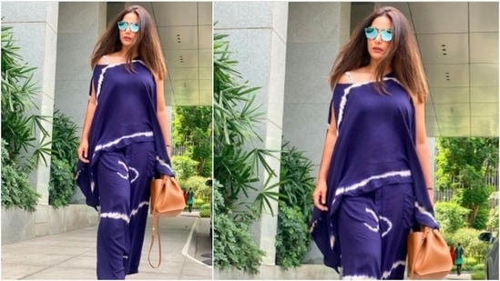 Hina Khan often makes headlines for her stylish attires. She recently shared pictures of herself in an easy-breezy outfit.(Instagram/@realhinakhan)