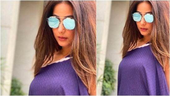 With her coloured hair open, Hina Khan gave some candid shots for the camera.(Instagram/@realhinakhan)