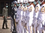 Taiwan has reported 148 Chinese air force planes in the southern and southwestern part of its air defence zone over a four day period beginning on Friday, the same day China marked a key patriotic holiday, National Day. In picture - Taiwan honor guards during a national day rehearsal in Taipei.