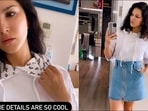 Sunny Leone rocks a steamy fall fashion in  <span class='webrupee'>₹</span>2k crop hoodie, zipped denim skirt