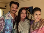 Anil Kapoor, Shabana Azmi and Urmila Matondkar pose together. Anil Kapoor, Shabana Azmi and Urmila Matondkar pose together.