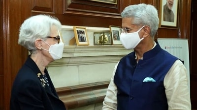 External affair minister S Jaishankar and US deputy secretary of state Wendy Sherman in New Delhi. (ANI) External affair minister S Jaishankar and US deputy secretary of state Wendy Sherman in New Delhi. (ANI)
