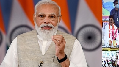 PM Modi interacts with the beneficiaries of Svamitva scheme in Madhya Pradesh through video conferencing. Chief minister Shivraj Singh Chouhan also spoke at the event (PTI/PIB) PM Modi interacts with the beneficiaries of Svamitva scheme in Madhya Pradesh through video conferencing. Chief minister Shivraj Singh Chouhan also spoke at the event (PTI/PIB)