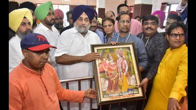 Shiromani Akali Dal president Sukhbir Singh Badal in Amritsar on Wednesday.