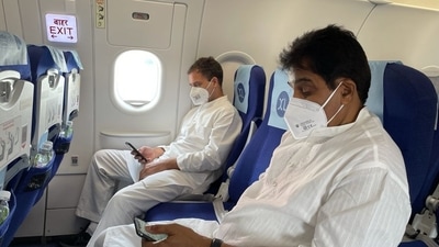 Rahul Gandhi and Congress general secretary KC Venugopal on their way to Lucknow. Rahul Gandhi and Congress general secretary KC Venugopal on their way to Lucknow.