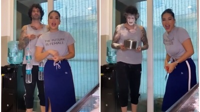Sunny Leone played a prank on her husband Daniel Weber. Sunny Leone played a prank on her husband Daniel Weber.