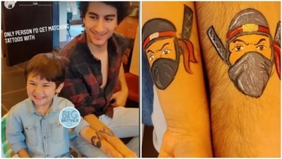 Taimur Ali Khan and Ibrahim Ali Khan got matching tattoos at Inaaya Naumi Kemmu's birthday party. Taimur Ali Khan and Ibrahim Ali Khan got matching tattoos at Inaaya Naumi Kemmu's birthday party.