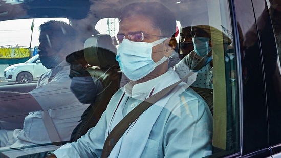 Sachin Pilot's motorcade was moving slowly as it was stopped at multiple places on the way by police personnel who searched the cars, said party sources.&nbsp;(PTI)