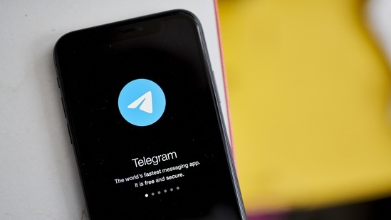 The Telegram application on a smartphone arranged in the Brooklyn Borough of New York, U.S., on Tuesday, Oct. 5, 2021. Signal and Telegram, two private messenger apps, saw downloads and user sign-ups soar during the extended downtime of Facebook Inc.�s network of apps and services. Photographer: Gabby Jones/Bloomberg(Bloomberg)