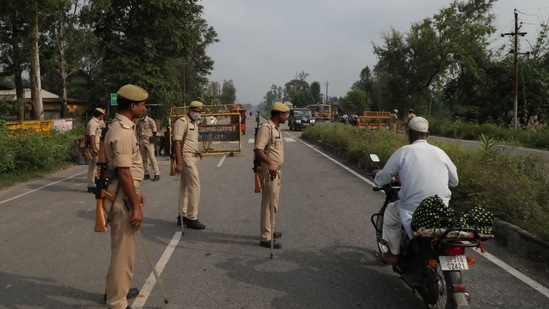 Police barricades along Sitapur Lakhimpur highway to prevent political groups from entering Lakhimpur on Wednesday October 06, 2021. Photo by Deepak Gupta Hindustan Times(HT Photo) Police barricades along Sitapur Lakhimpur highway to prevent political groups from entering Lakhimpur on Wednesday October 06, 2021. Photo by Deepak Gupta Hindustan Times(HT Photo)