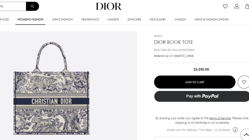 The Dior Book Tote bag.&nbsp;(dior.com)