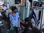Rising oil and falling rupee mean higher domestic prices for petroleum products(HT Photo) Rising oil and falling rupee mean higher domestic prices for petroleum products(HT Photo)