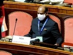 Lok Sabha Speaker Om Birla during the Inaugural Session of the 7th G20 Parliamentary Speakers’ Summit at Senate of the Republic, in Rome on Thursday. Lok Sabha Speaker Om Birla during the Inaugural Session of the 7th G20 Parliamentary Speakers’ Summit at Senate of the Republic, in Rome on Thursday.