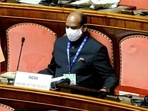 Lok Sabha Speaker Om Birla during the Inaugural Session of the 7th G20 Parliamentary Speakers’ Summit at Senate of the Republic in Rome. Lok Sabha Speaker Om Birla during the Inaugural Session of the 7th G20 Parliamentary Speakers’ Summit at Senate of the Republic in Rome.