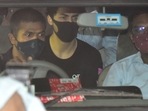 Aryan Khan being taken to NCB Office from Esplande Court in Mumbai on Thursday. (Photo by Anshuman Poyrekar/Hindustan Times) Aryan Khan being taken to NCB Office from Esplande Court in Mumbai on Thursday. (Photo by Anshuman Poyrekar/Hindustan Times)