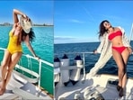 Priyanka Chopra flaunts steamy ‘water baby’ looks in yellow monokini, red bikini(Instagram/priyankachopra) Priyanka Chopra flaunts steamy ‘water baby’ looks in yellow monokini, red bikini(Instagram/priyankachopra)