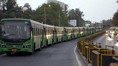 Two men, travelling in a car, intercepted a PMPML bus driver and abused and assaulted him. (HT PHOTO)