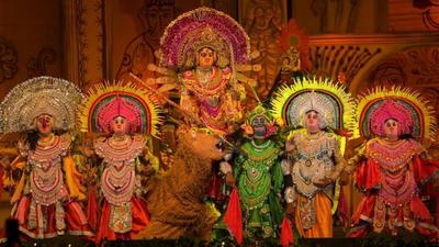 Former president of the Bengal BJP Dilip Ghosh said the Durga Puja organised last year at the EZCC campus in Salt Lake was not the BJP’s puja. (Courtesy-EZCC annual report) Former president of the Bengal BJP Dilip Ghosh said the Durga Puja organised last year at the EZCC campus in Salt Lake was not the BJP’s puja. (Courtesy-EZCC annual report)