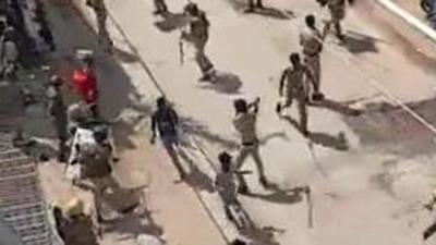 Tension started on Sunday evening over the removal of religious flags from Kawardha town’s Lohara Chowk area (Phto Courtesy- Chhattisghar BJP Twitter)