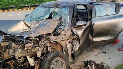 Police said the car was mangled in the accident. (Sourced) Police said the car was mangled in the accident. (Sourced)