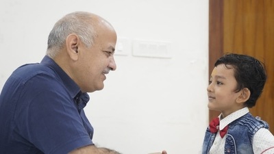The image shows Manish Sisodia along with his ‘new little friend’. (Twitter/@msisodia)