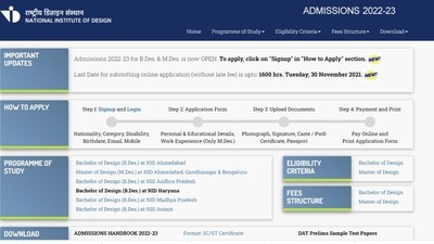 NID 2022 Application process begins for B.Des. &amp; M.Des., check details here