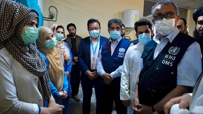 WHO chief Tedros Adhanom Ghebreyesus during his visit to Afghanistan. (Twitter/@WHO)