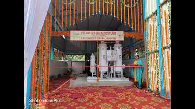 Oxygen plant at the Lucknow Cantonment Board Hospital. (ht phoro)