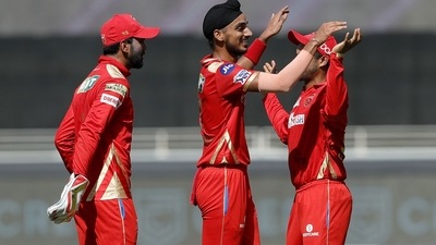 Arshdeep Singh continued his fine form and grabbed 2 for 35 removing Ruturaj Gaikwad and Moeen Ali. (IPL/Twitter) Arshdeep Singh continued his fine form and grabbed 2 for 35 removing Ruturaj Gaikwad and Moeen Ali. (IPL/Twitter)
