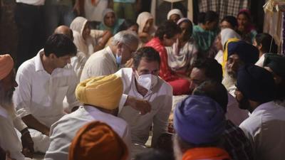 Rahul Gandhi and Priyanka Gandhi Vadra met the family members of Nachattar Singh, a farmer killed in Lakhimpur Kheri violence. (HT Photo by Deepak) Rahul Gandhi and Priyanka Gandhi Vadra met the family members of Nachattar Singh, a farmer killed in Lakhimpur Kheri violence. (HT Photo by Deepak)