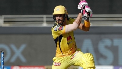 Faf du Plessis scored 76 and took CSK to 134/5. (IPL/Twitter) Faf du Plessis scored 76 and took CSK to 134/5. (IPL/Twitter)