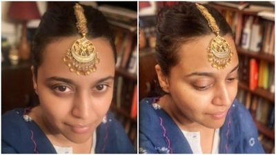 ‘A piece of’ Swara Bhasker’s Nani is this gorgeous gold maangtika (Instagram/@reallyswara) ‘A piece of’ Swara Bhasker’s Nani is this gorgeous gold maangtika (Instagram/@reallyswara)