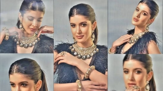 Loved Shanaya Kapoor's sizzling look in feather cape black gown? Here's its cost(Instagram/_shanayakapoor__02)