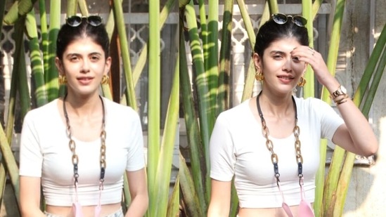 Dil Bechara actor Sanjana Sanghi was also spotted out and about in Mumbai.&nbsp;(Varinder Chawla)