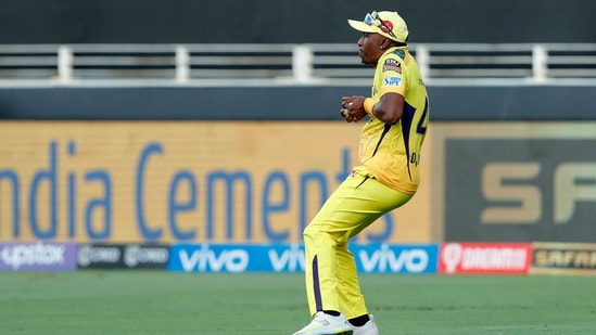 Birthday boy Dwayne Bravo scored 4* off 2, went wicketless and took a catch.&nbsp;(IPL/Twitter)