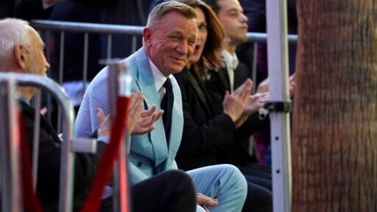 Daniel Craig appears during a ceremony honouring him with a star on the Hollywood Walk of Fame on Wednesday.(Chris Pizzello/Invision/AP)