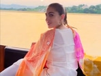 Sara Ali Khan enjoying a sunset from her boat.