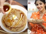 Navratri 2021: Shilpa Shetty shares her easy Oatmeal Banana Pancakes recipe(Instagram@theshilpashetty/YouTube@ShilpaShettyKundra) Navratri 2021: Shilpa Shetty shares her easy Oatmeal Banana Pancakes recipe(Instagram@theshilpashetty/YouTube@ShilpaShettyKundra)