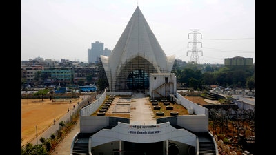 The Ambedkar Memorial in Airoli is likely to be ready by November end. (BACHCHAN KUMAR/HT FILE PHOTO)