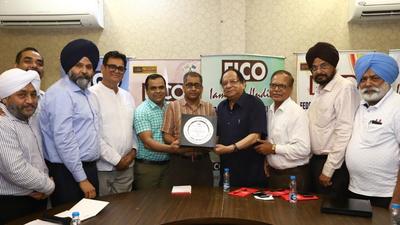 FICO members celebrating Founder’s Day in Ludhiana on Friday. (HT photo)