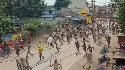 The Chhattisgarh police imposed curfew in Kawardha town of Kabirdham district after violence broke out over flags put up by people from two communities. The Chhattisgarh police imposed curfew in Kawardha town of Kabirdham district after violence broke out over flags put up by people from two communities.